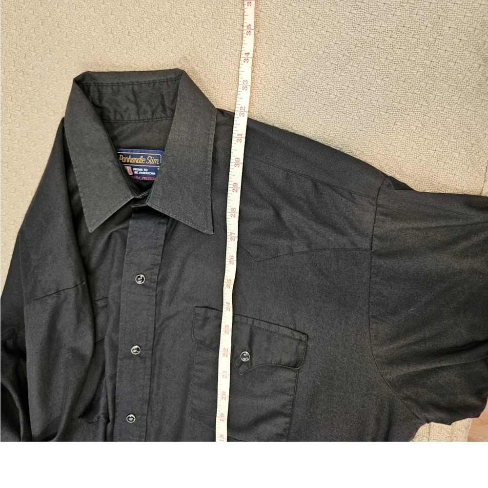 Panhandle Slim Mens Long Sleeve Western Pearl Snap Shirt Grey 17-36 - Picture 5 of 14